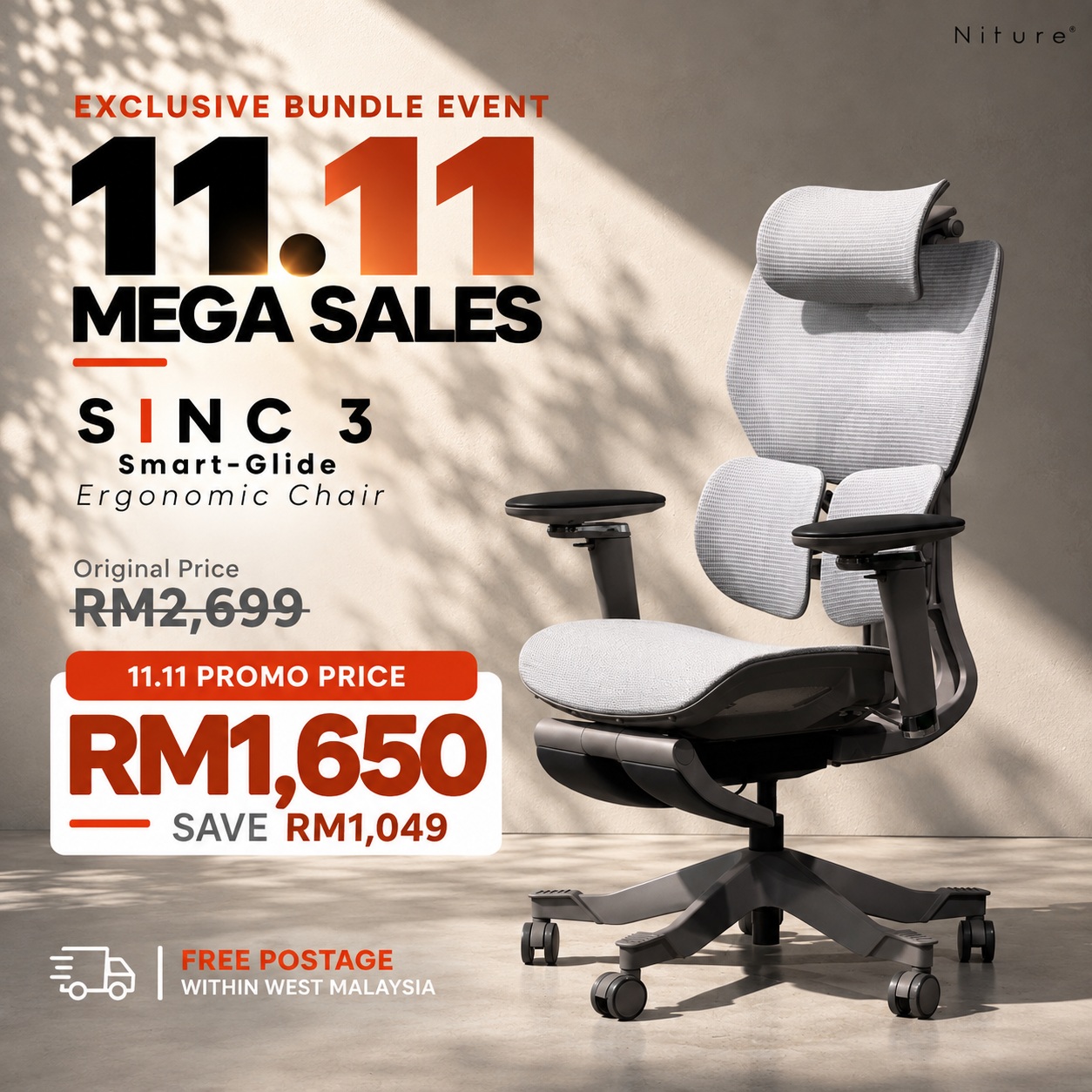 11.11 Sinc 3 Ergonomic Chair Mega Sale