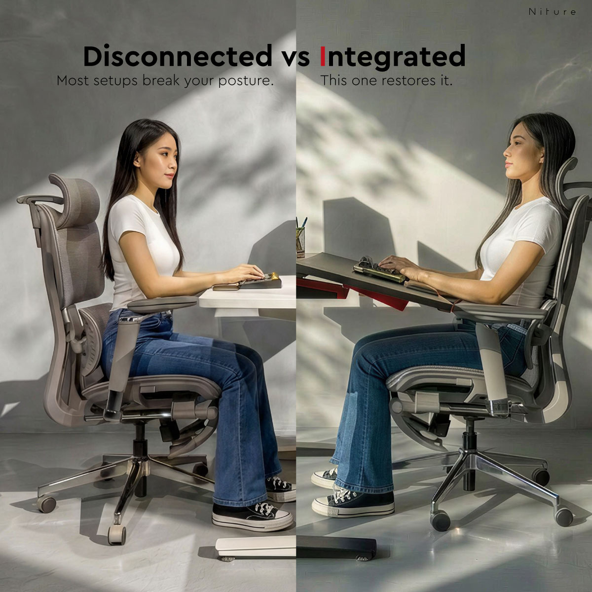 Niture TILT dinaikkan untuk kerja berdiri