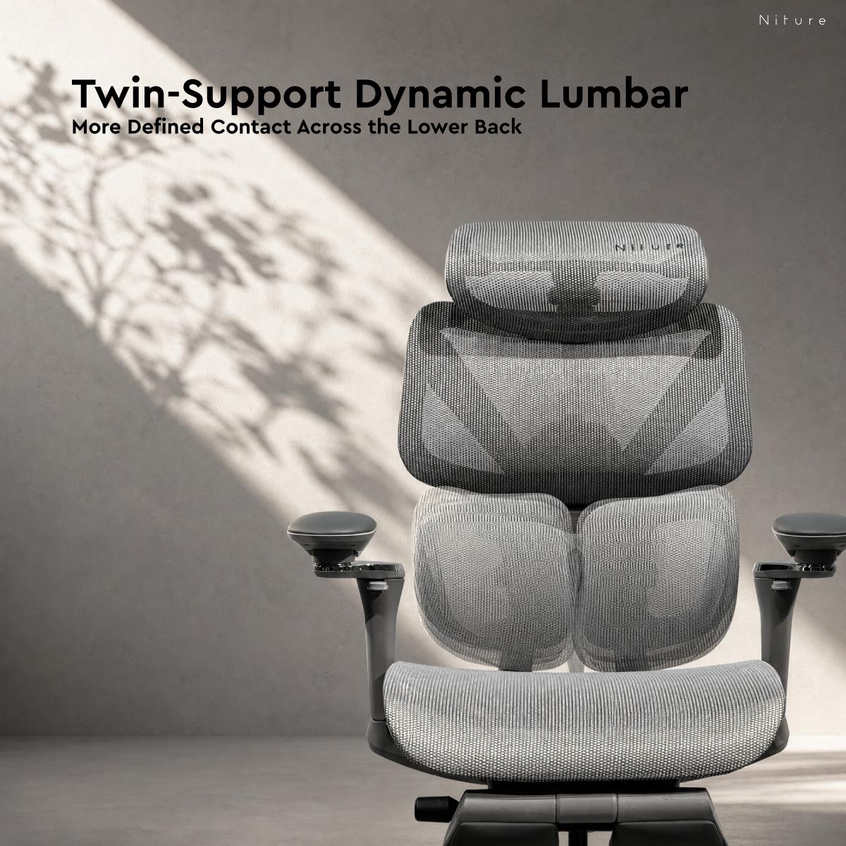 SINC 2 Twin-Support Dynamic Lumbar with two responsive lower-back support sections