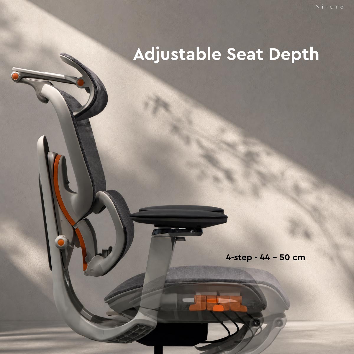 SINC Air adjustable seat depth and breathable seat material